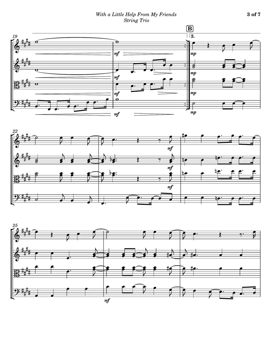 With A Little Help From My Friends String Trio scores gallery preview page 3