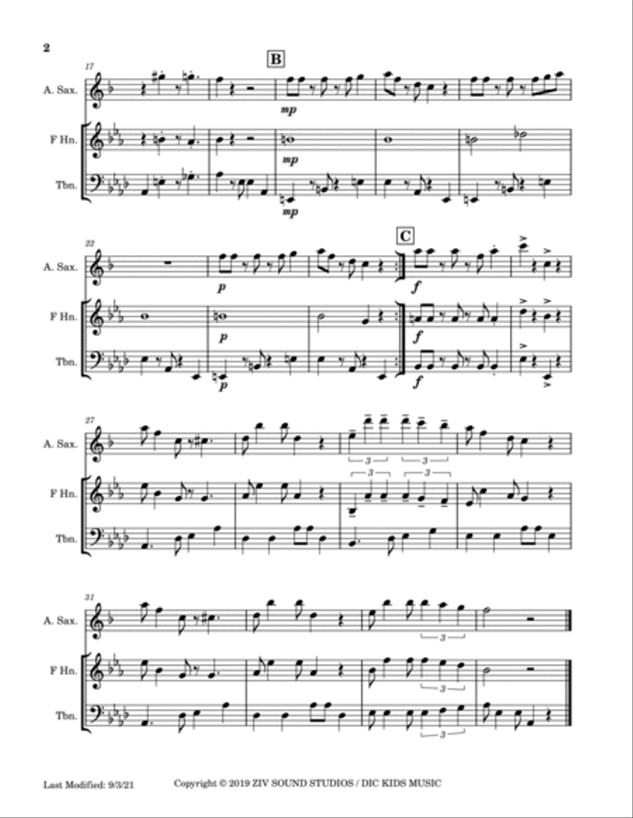 Super Mario Bros. Main Theme Alto Saxophone scores gallery preview page 3