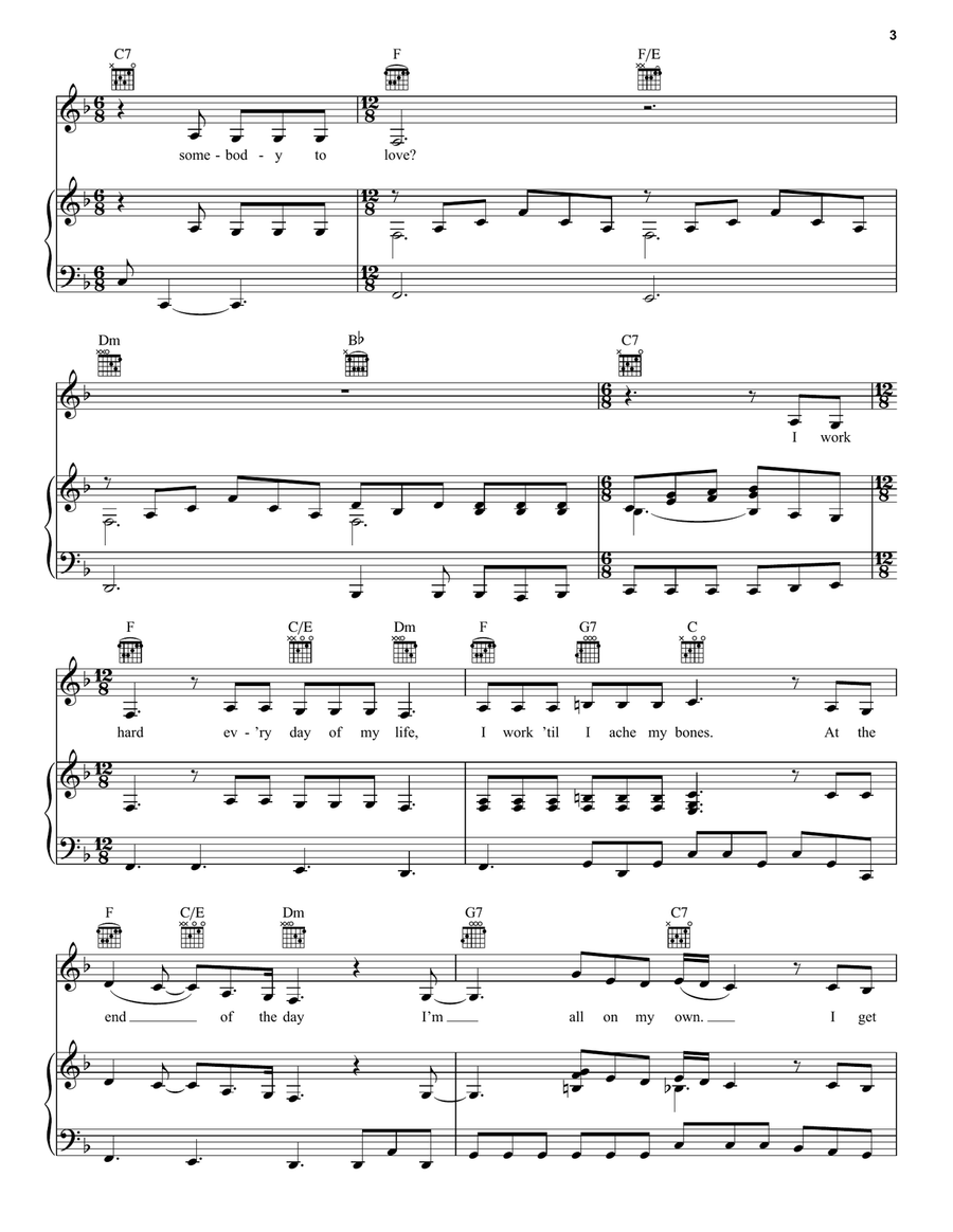 Somebody To Love (from the Amazon Original Movie Cinderella) Piano, Vocal, Guitar scores gallery preview page 3
