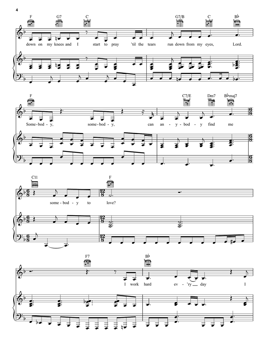 Somebody To Love (from the Amazon Original Movie Cinderella) Piano, Vocal, Guitar scores gallery preview page 4
