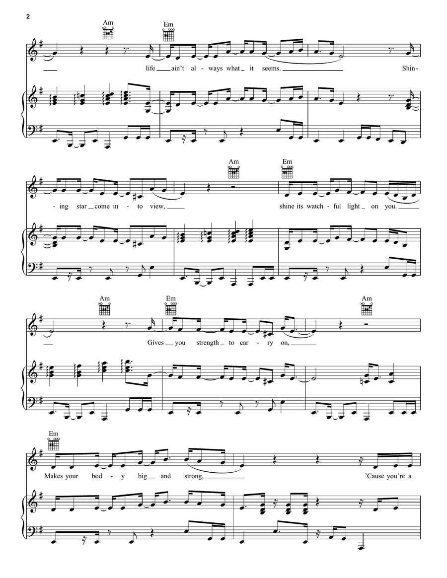 Shining Star (from the Amazon Original Movie Cinderella) Piano, Vocal, Guitar scores gallery preview page 2