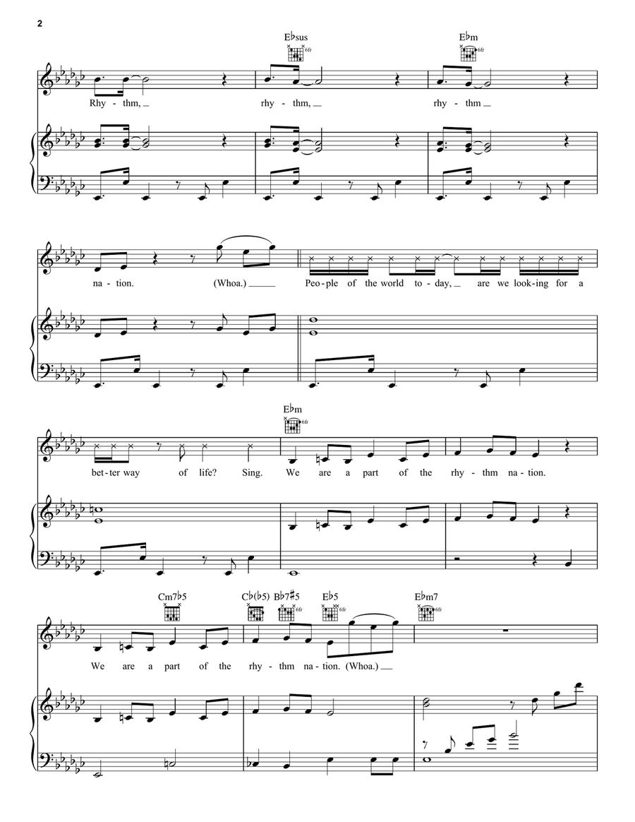 Rhythm Nation / You Gotta Be (from the Amazon Original Movie Cinderella) Piano, Vocal, Guitar scores gallery preview page 2