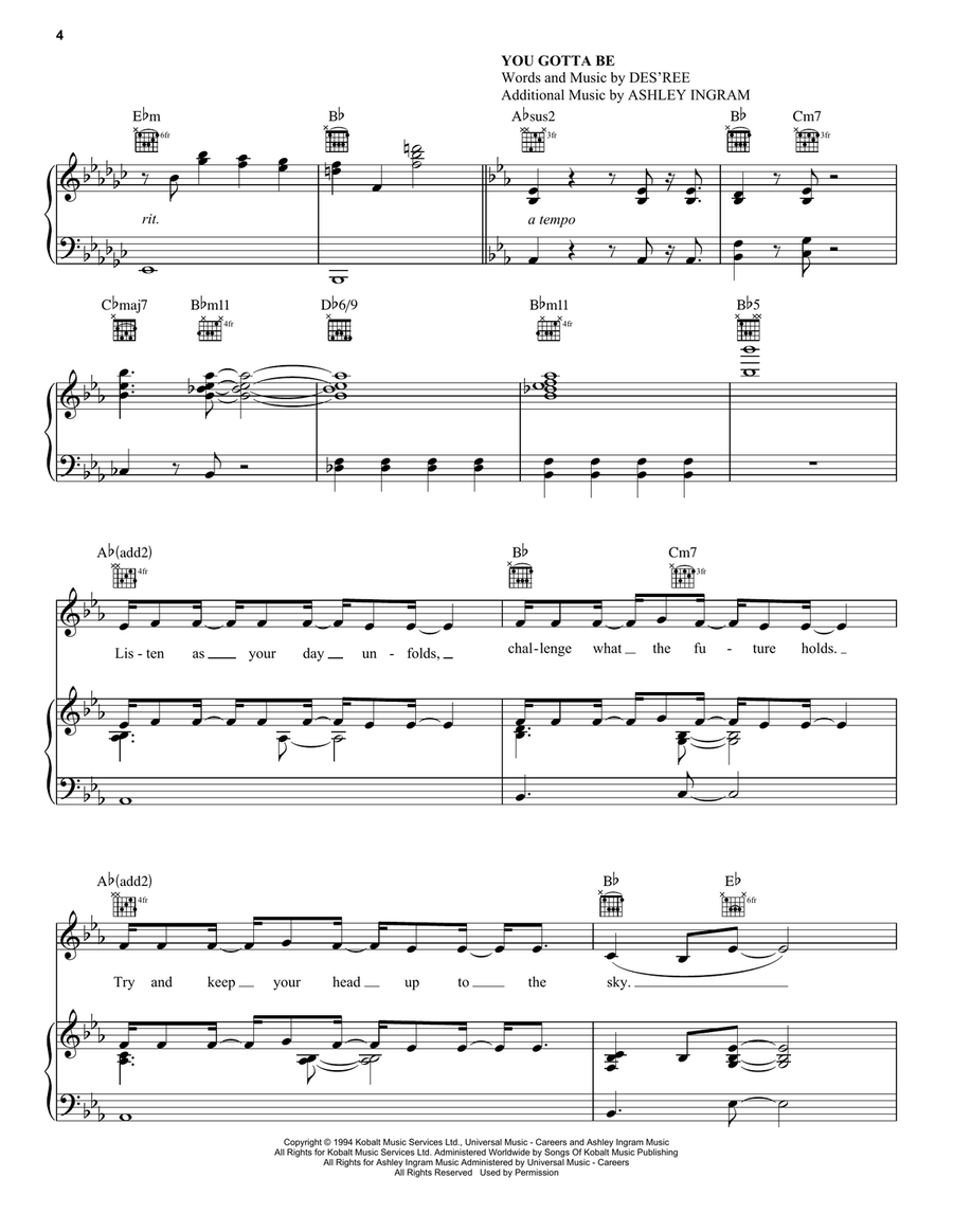 Rhythm Nation / You Gotta Be (from the Amazon Original Movie Cinderella) Piano, Vocal, Guitar scores gallery preview page 4