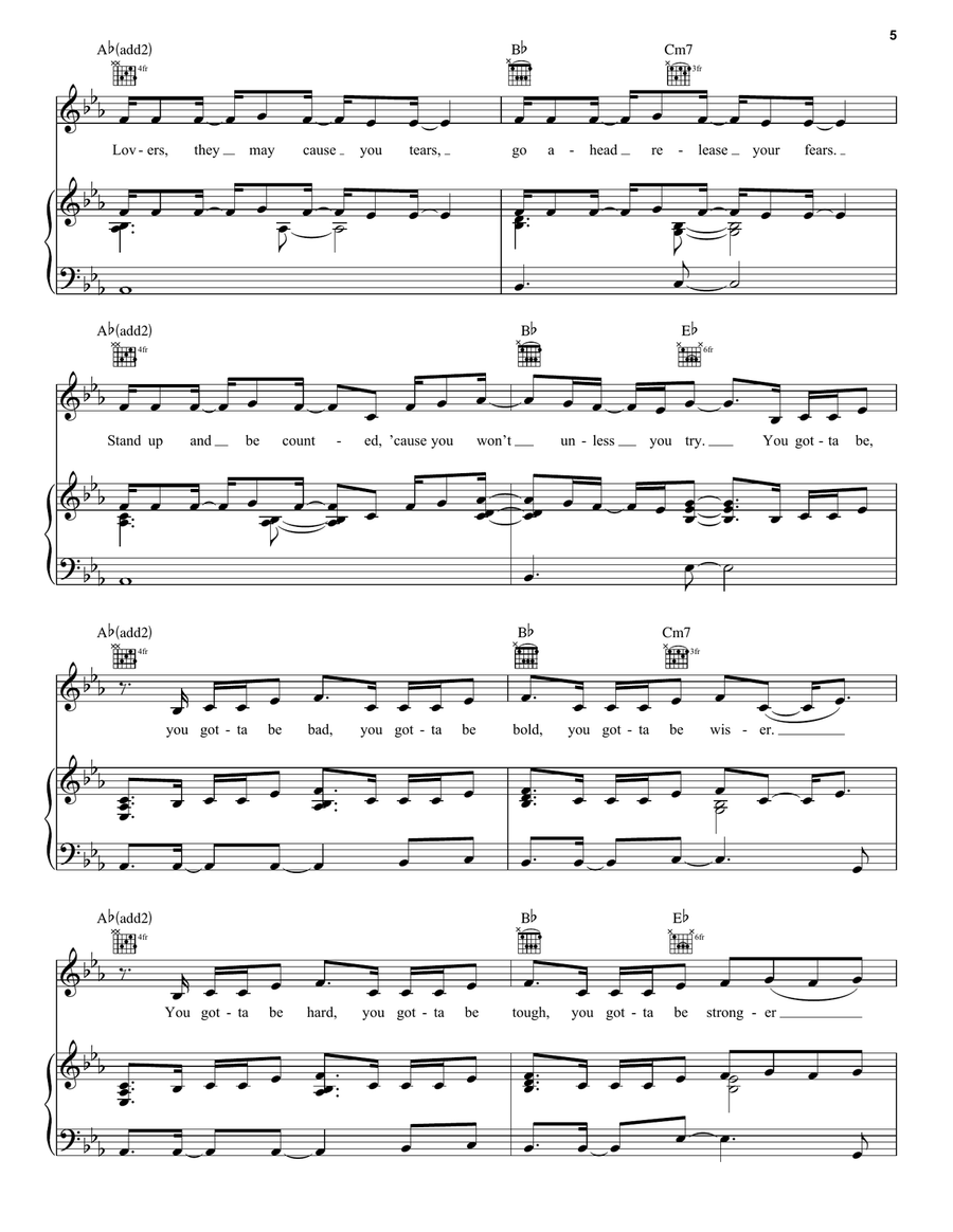 Rhythm Nation / You Gotta Be (from the Amazon Original Movie Cinderella) Piano, Vocal, Guitar scores gallery preview page 5