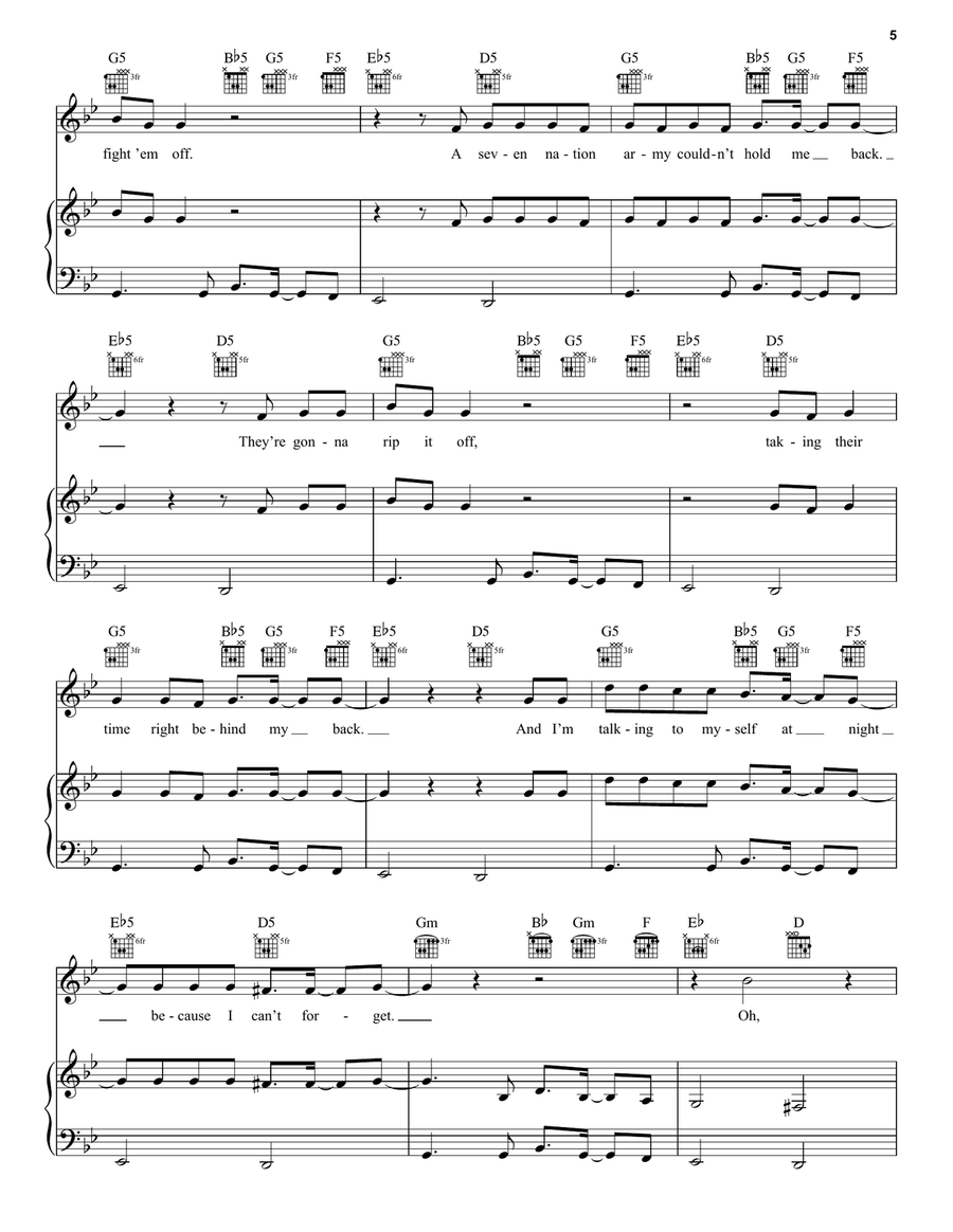 Whatta Man / Seven Nation Army (from the Amazon Original Movie Cinderella) Piano, Vocal, Guitar scores gallery preview page 5