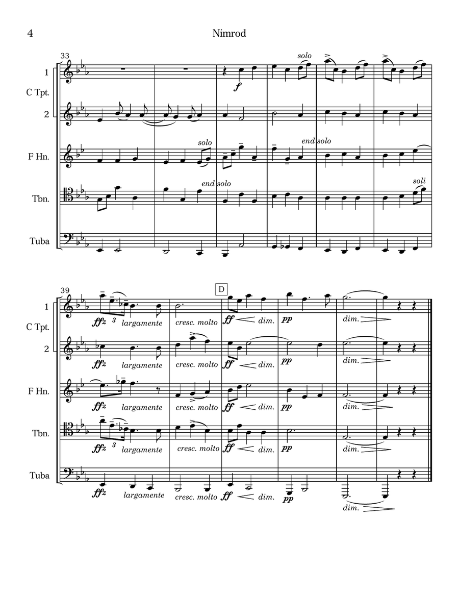Nimrod from Engima Variations Brass Ensemble scores gallery preview page 4