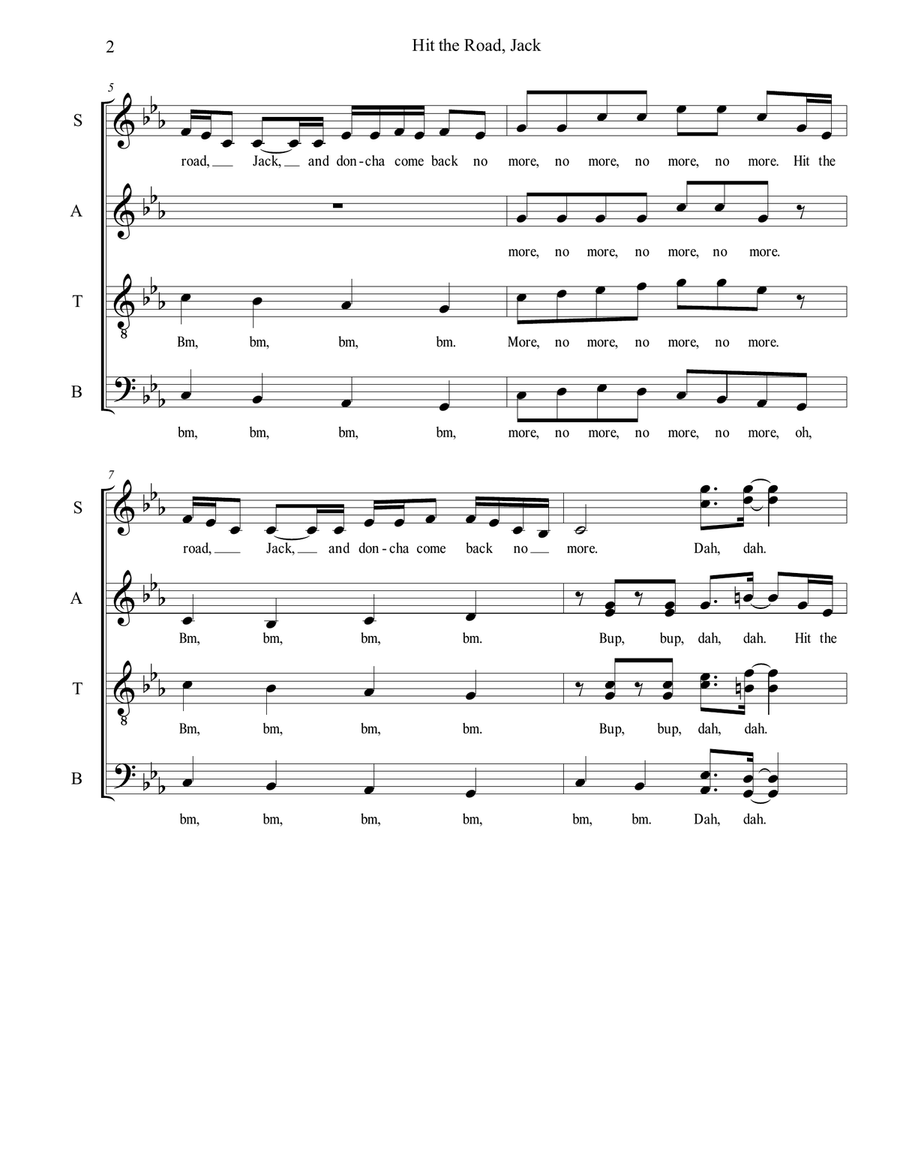 Hit The Road Jack Hit The Road Jack 4-Part scores gallery preview page 2