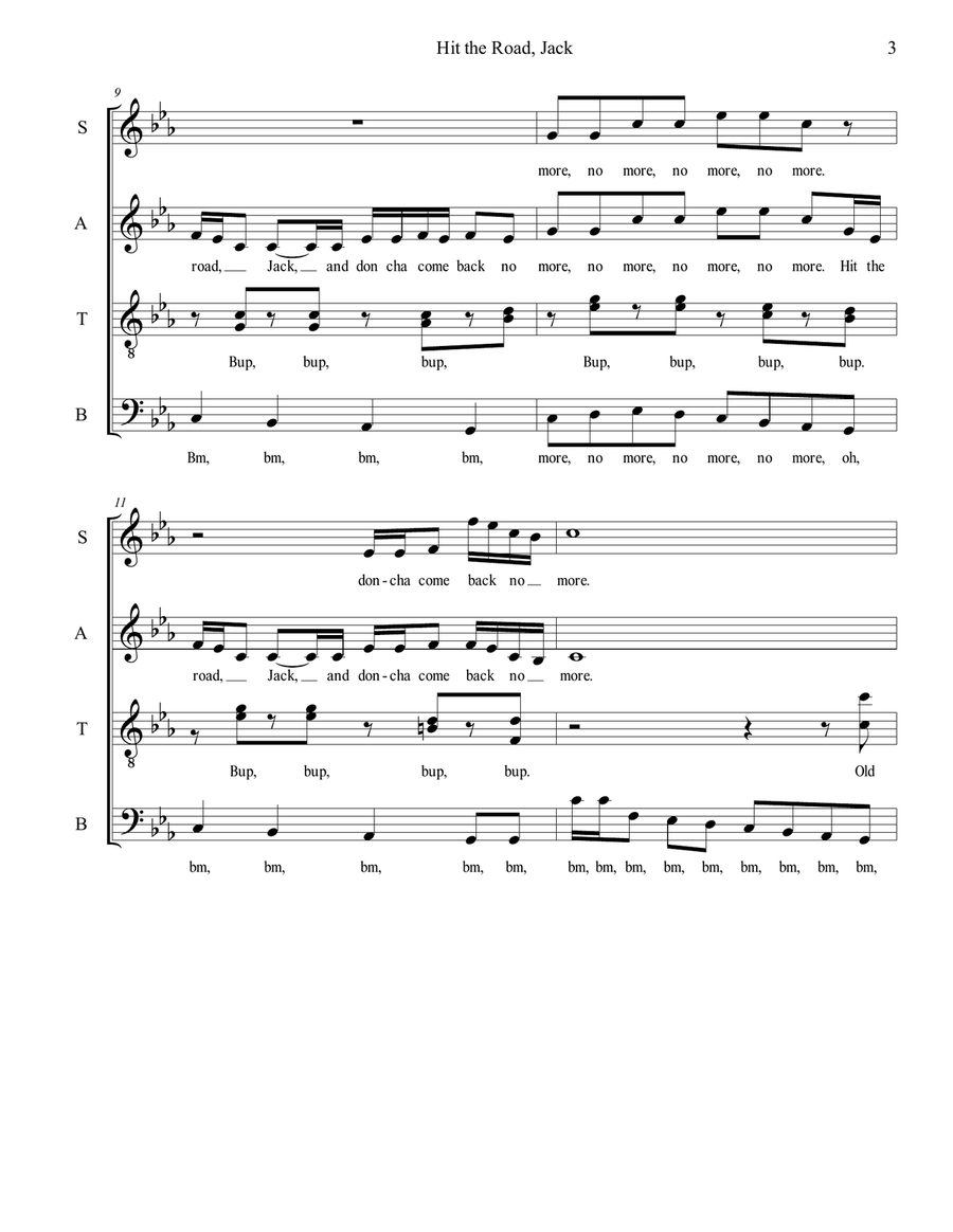 Hit The Road Jack Hit The Road Jack 4-Part scores gallery preview page 3