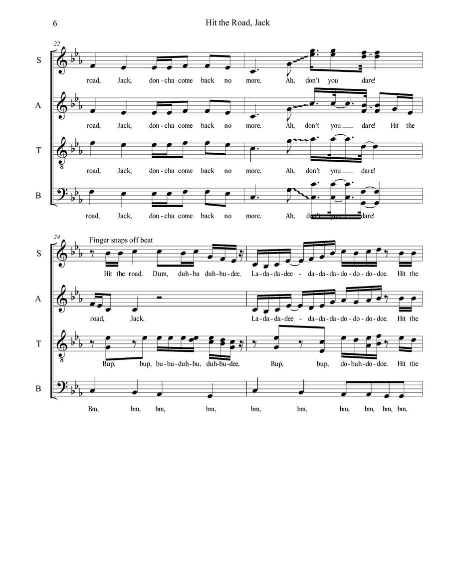Hit The Road Jack Hit The Road Jack 4-Part scores gallery preview page 6