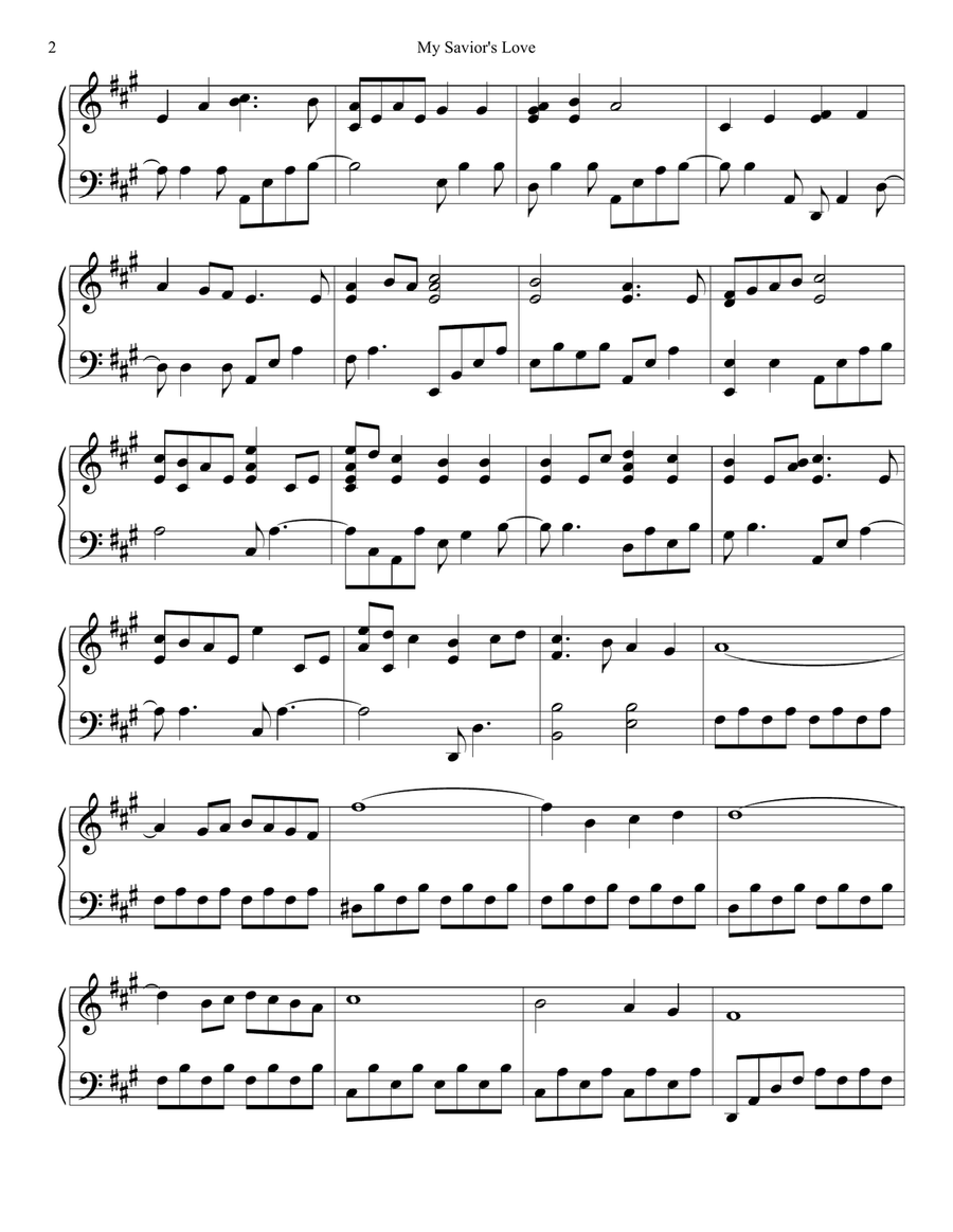PIANO - I Stand Amazed: My Saviour's Love for Me (Piano Hymns Sheet Music PDF) Piano Solo scores gallery preview page 2