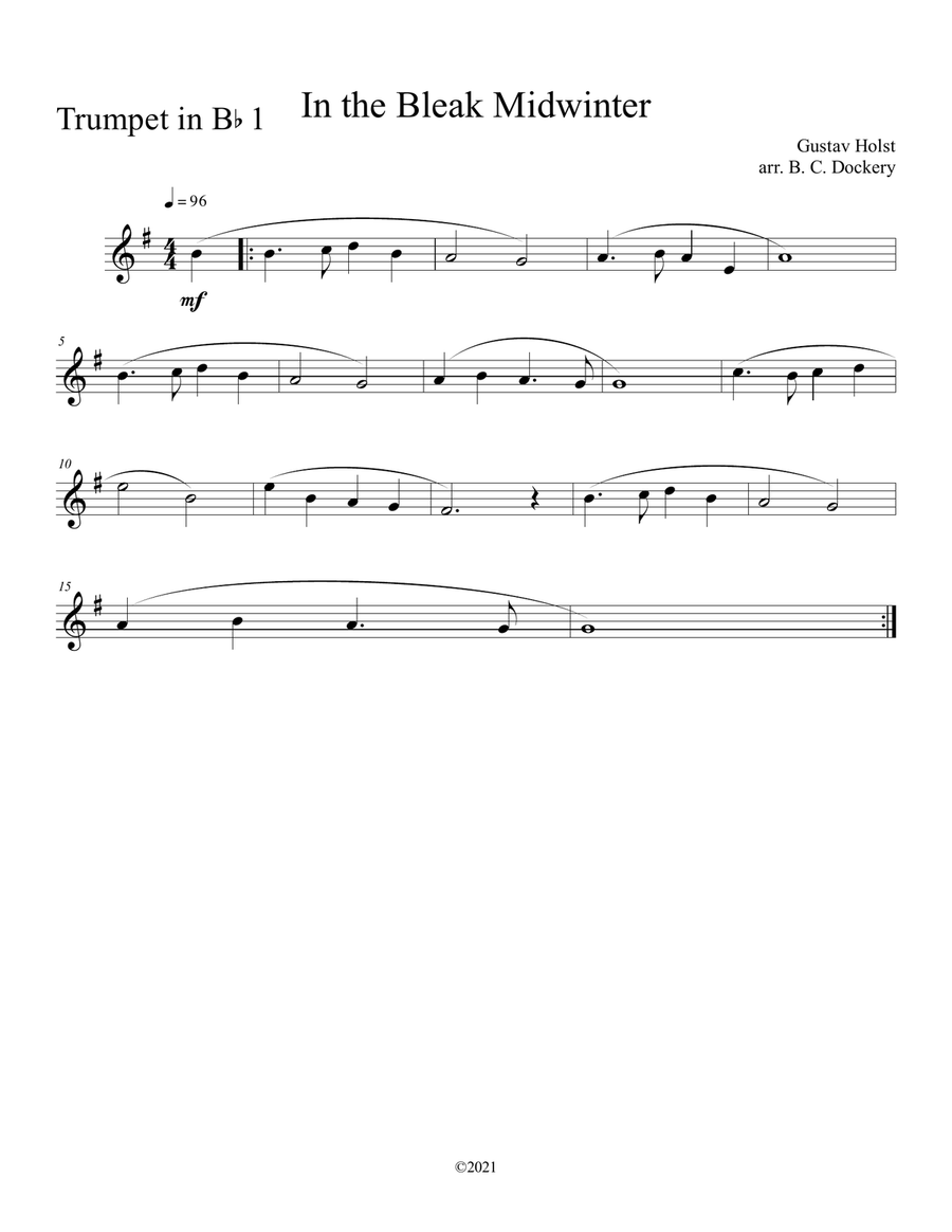 In the Bleak Midwinter (Trumpet Duet with Piano Accompaniment) Trumpet Duet scores gallery preview page 3