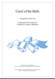 Carol of the Bells arranged for Cello Trio mini preview