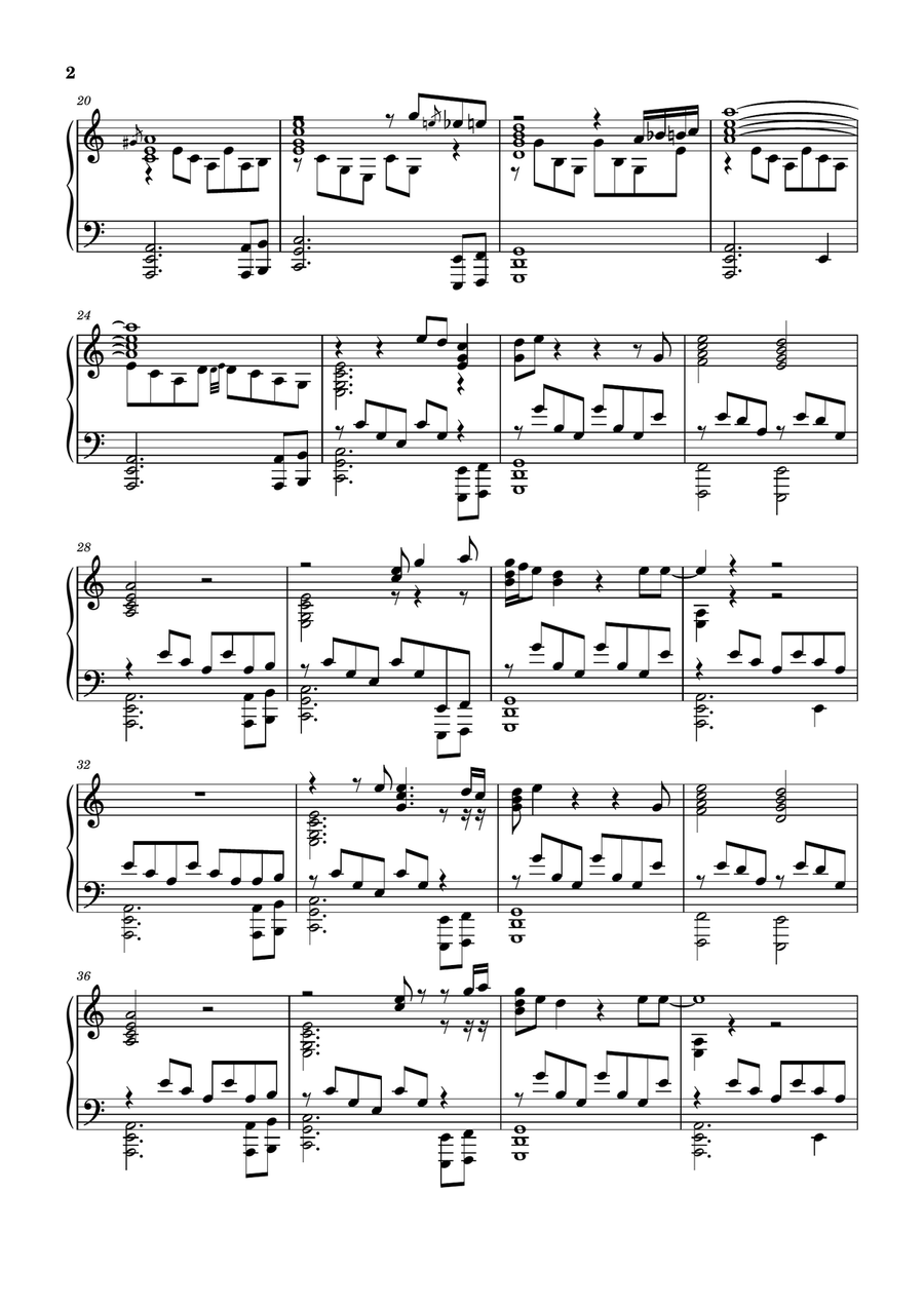 Always Somewhere Always Somewhere Piano Solo scores gallery preview page 2