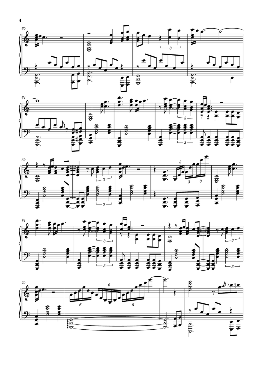 Always Somewhere Always Somewhere Piano Solo scores gallery preview page 4