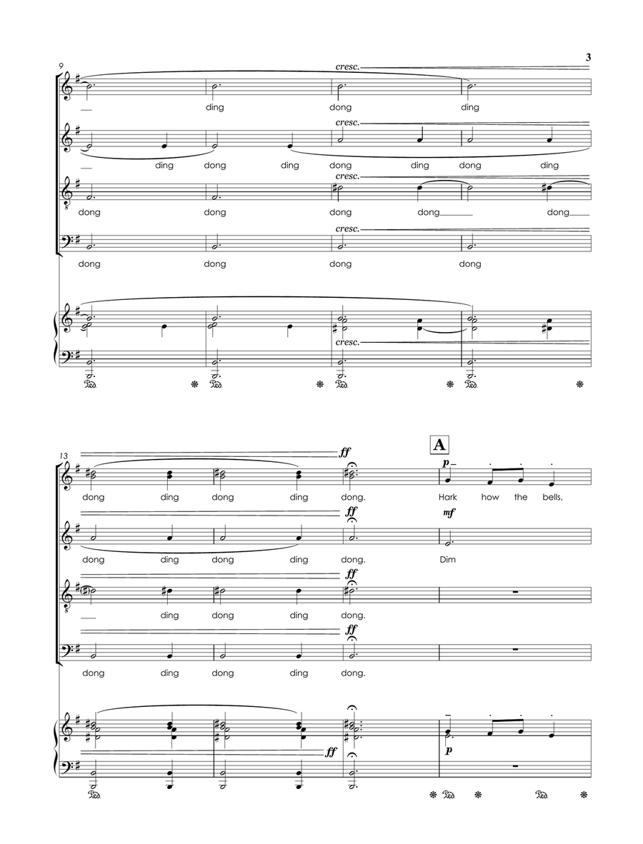 Carol of the Bells for SATB (a Cappella) with Piano for Rehearsal Divisi scores gallery preview page 4