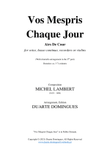 Vos Mépris Chaque Jour (With Ritornellos) - Score Only