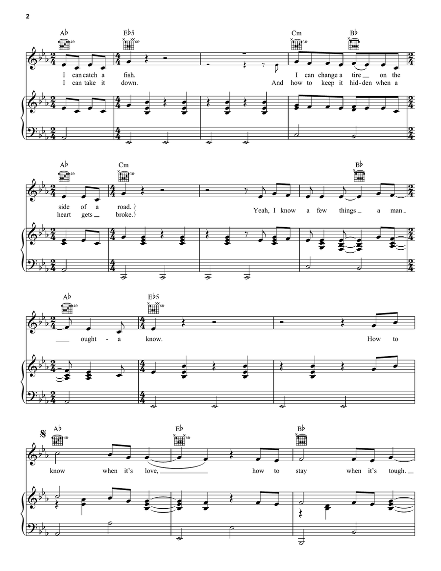Things A Man Oughta Know Things A Man Oughta Know Piano, Vocal, Guitar scores gallery preview page 2