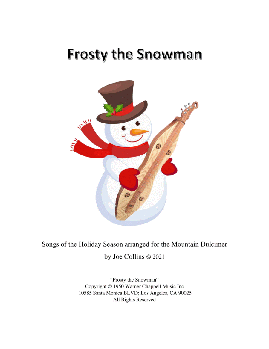 Frosty The Snowman Dulcimer scores gallery preview page 1