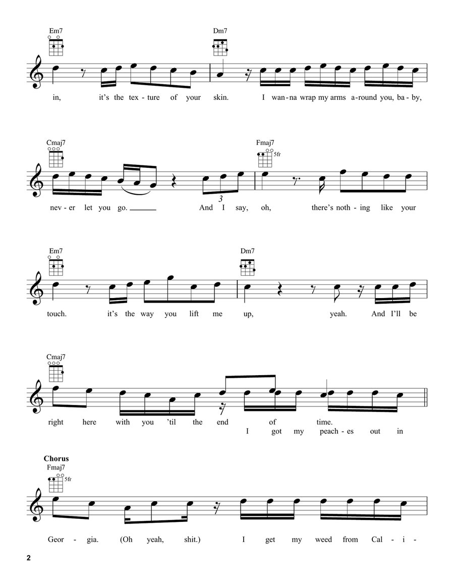 Peaches (feat. Daniel Caesar & Giveon) Ukulele scores gallery preview page 2