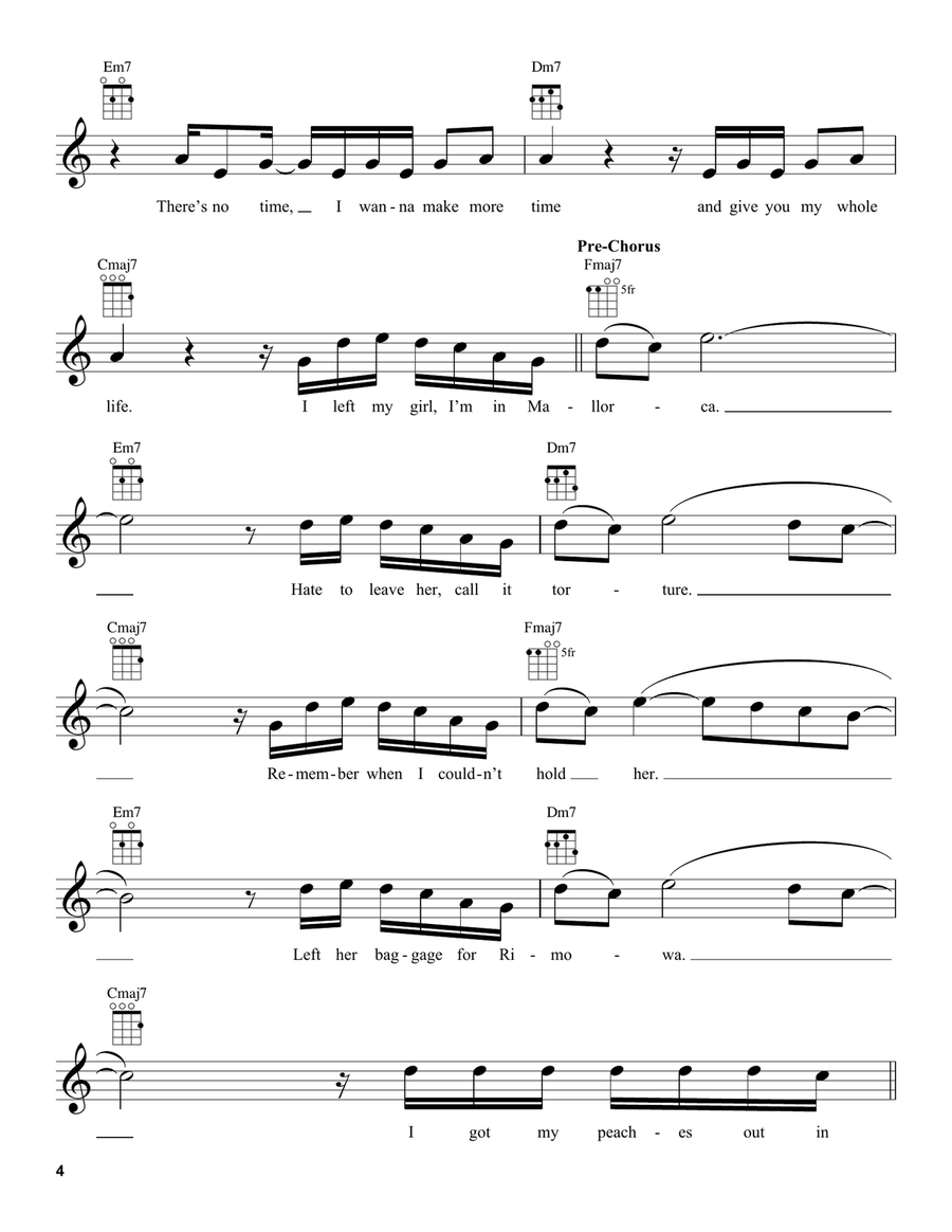 Peaches (feat. Daniel Caesar & Giveon) Ukulele scores gallery preview page 4