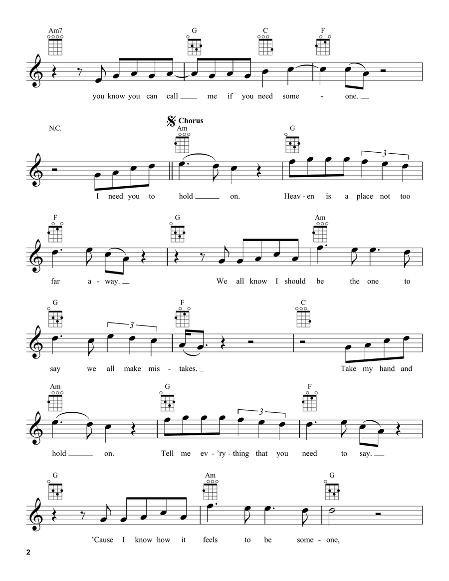 Hold On Hold On Ukulele scores gallery preview page 2
