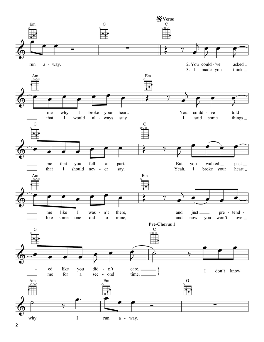 Save Your Tears Ukulele scores gallery preview page 2