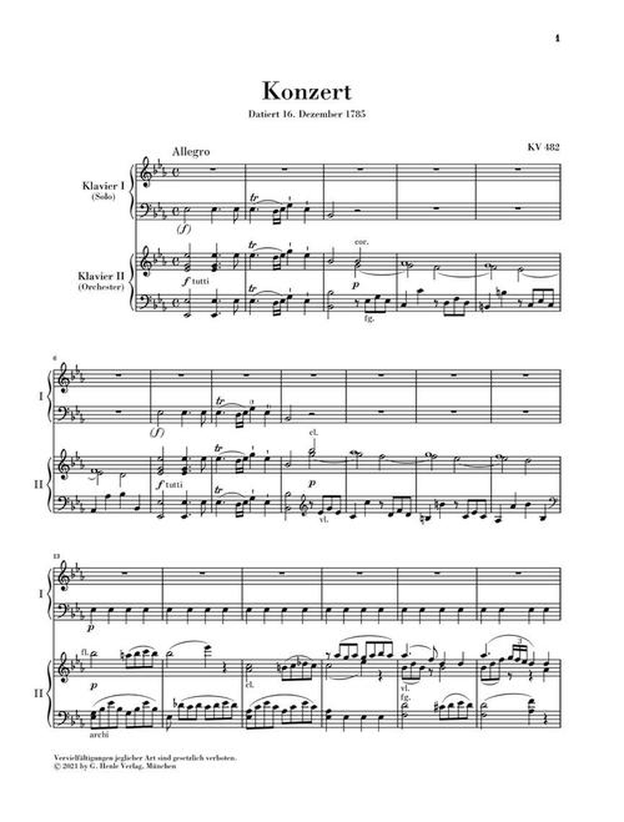 Piano Concerto No. 22 in E-flat, K. 482 by Wolfgang Amadeus Mozart Piano Solo - Sheet Music page 2