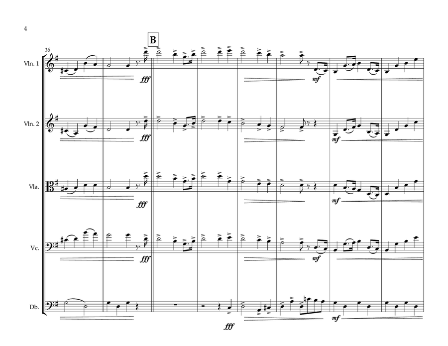 Beninese National Anthem for String Orchestra String Orchestra scores gallery preview page 4