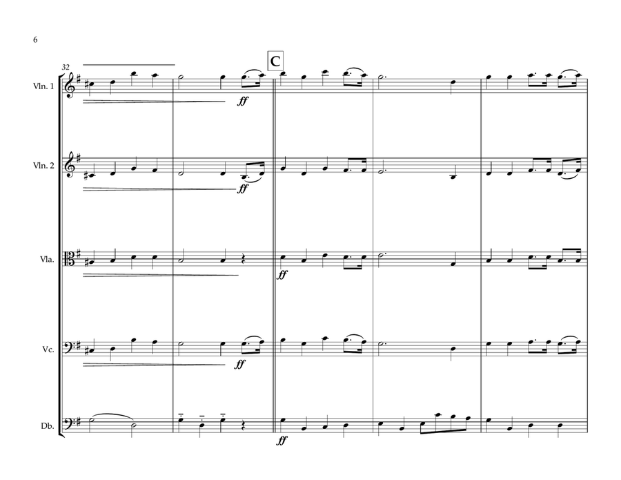 Beninese National Anthem for String Orchestra String Orchestra scores gallery preview page 6