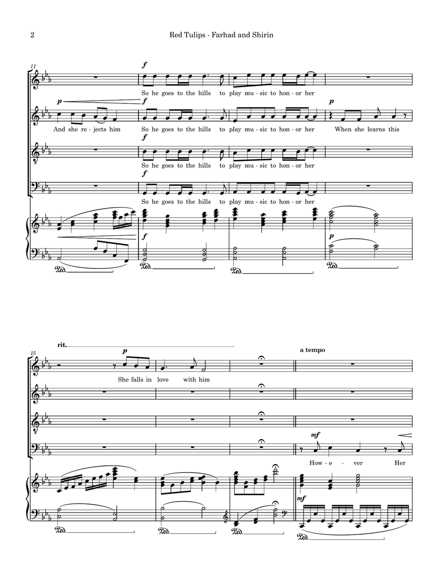 Red Tulips - Farhad and Shirin 4-Part scores gallery preview page 2