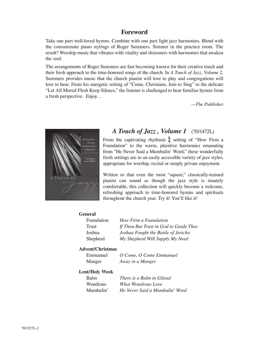 A Touch of Jazz, Volume 2 (Digital Download) Piano Solo scores gallery preview page 2