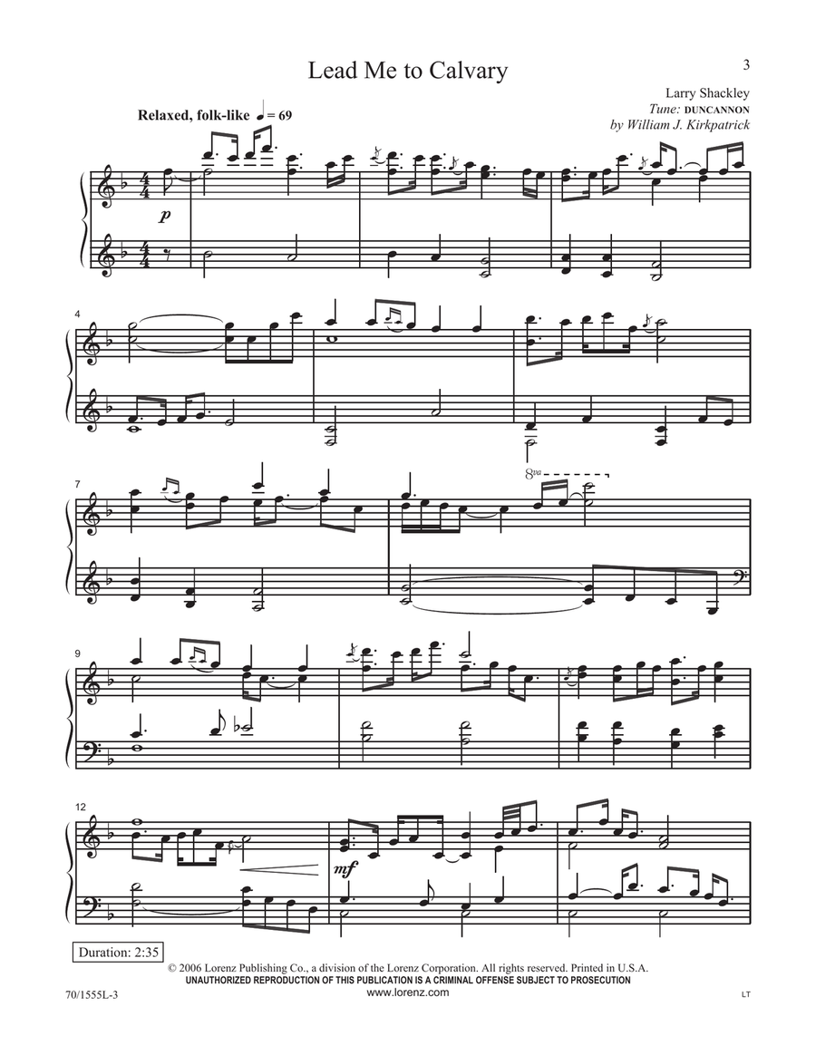 In the Shadow of the Cross (Digital Download) Piano Solo scores gallery preview page 3