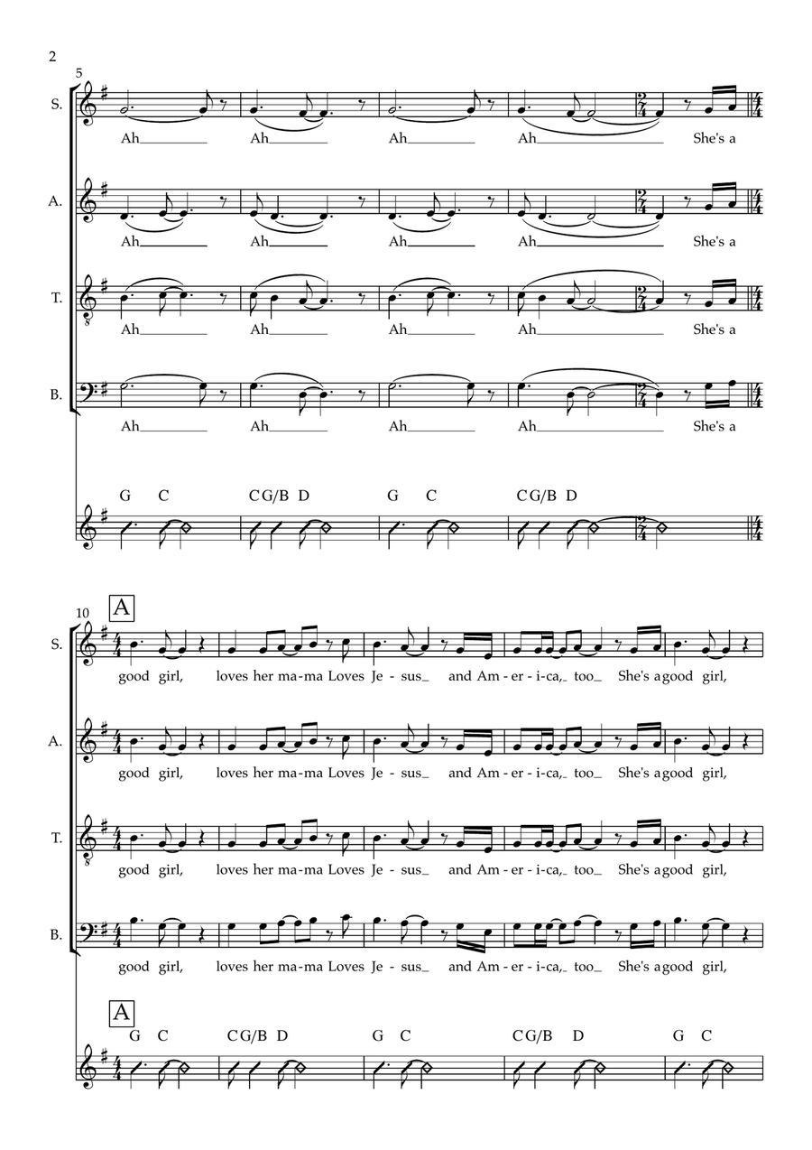 Free Fallin' Free Fallin' 4-Part scores gallery preview page 2