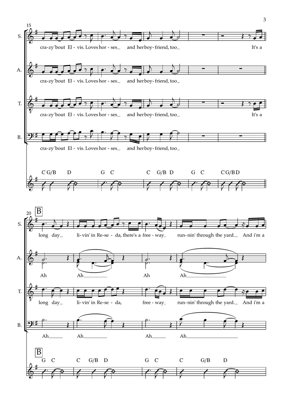 Free Fallin' Free Fallin' 4-Part scores gallery preview page 3