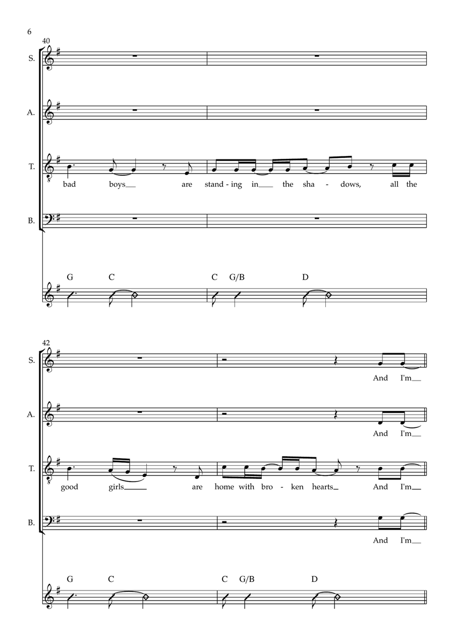 Free Fallin' Free Fallin' 4-Part scores gallery preview page 6