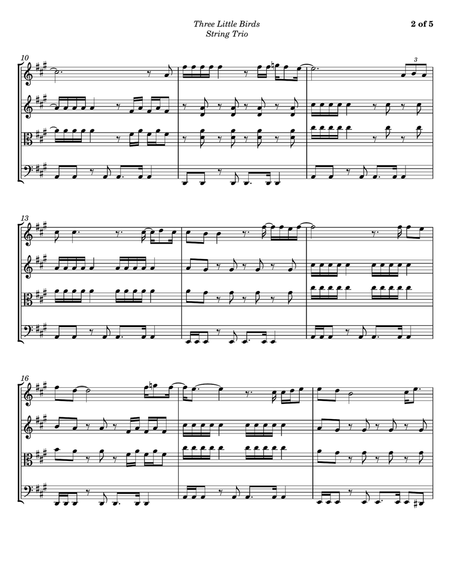 Three Little Birds String Trio scores gallery preview page 2
