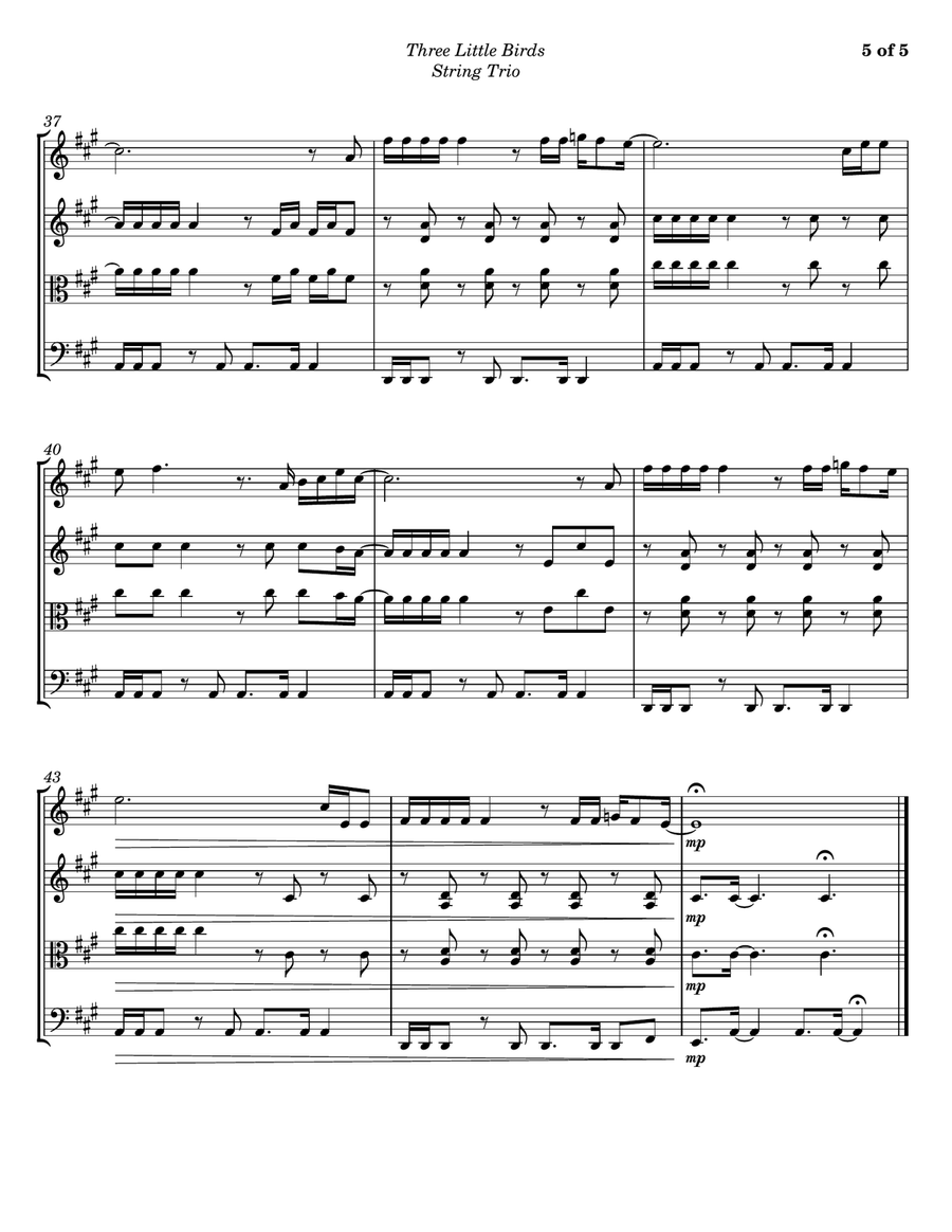 Three Little Birds String Trio scores gallery preview page 5