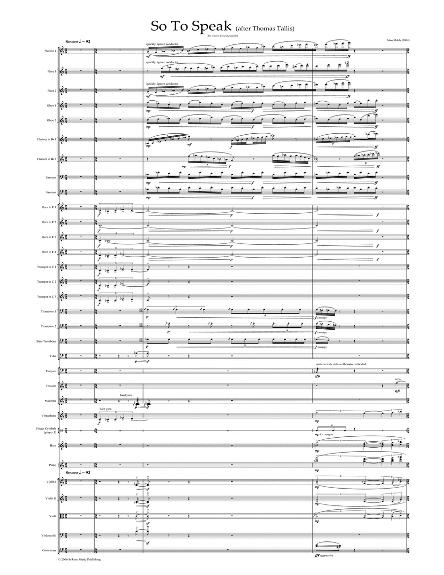 So To Speak (Study Score) - Score Orchestra scores gallery preview page 1