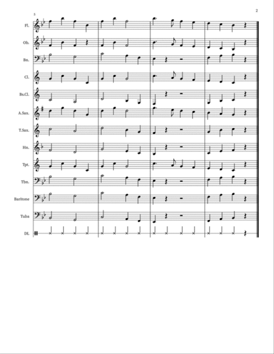 Jeopardy Theme Bassoon scores gallery preview page 2