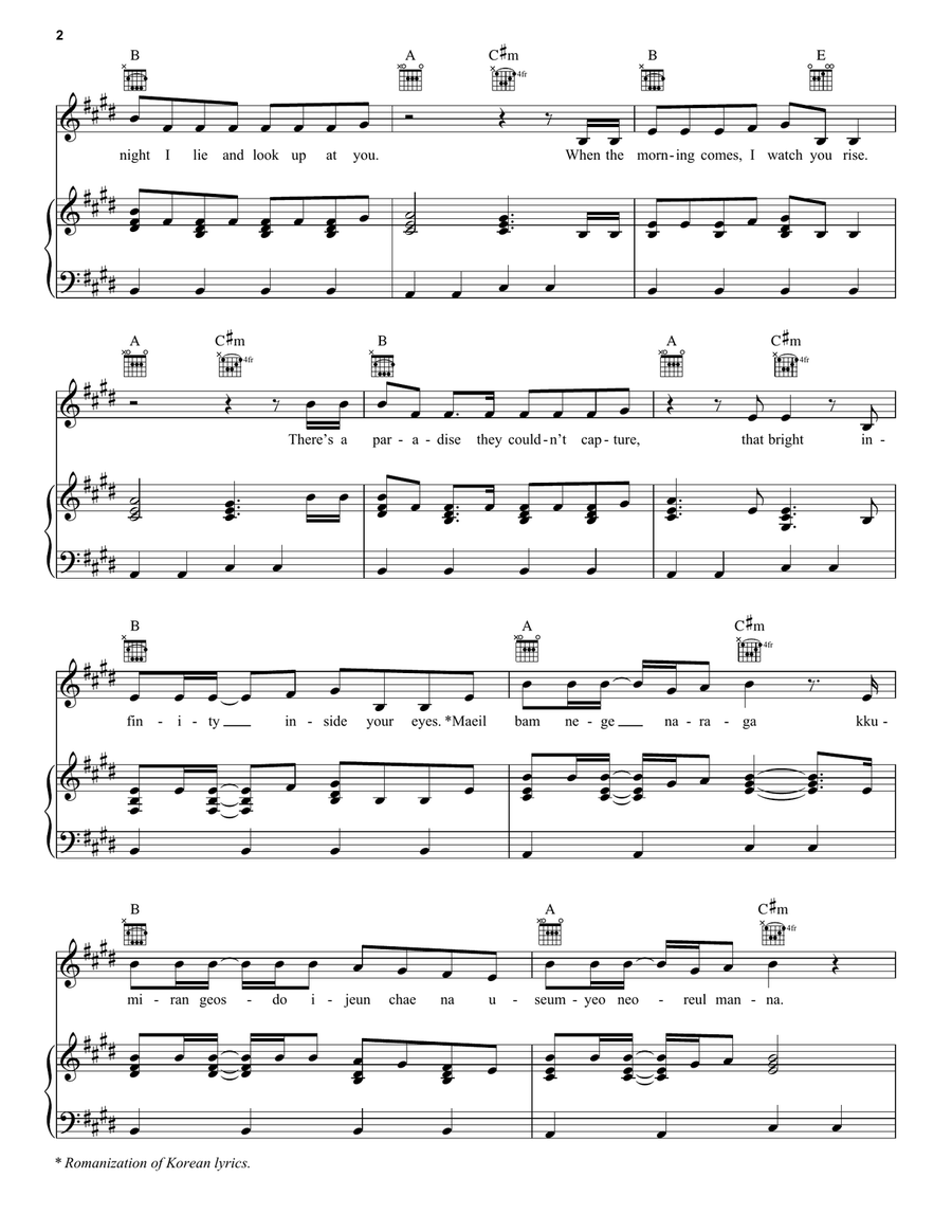 My Universe My Universe Piano, Vocal, Guitar scores gallery preview page 2