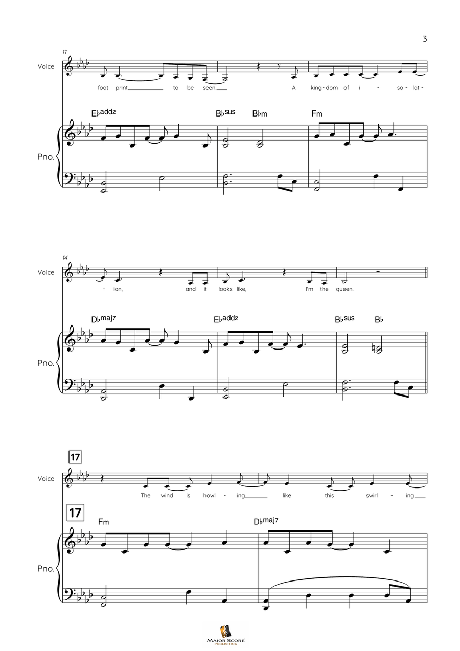 Let It Go Piano, Vocal scores gallery preview page 3