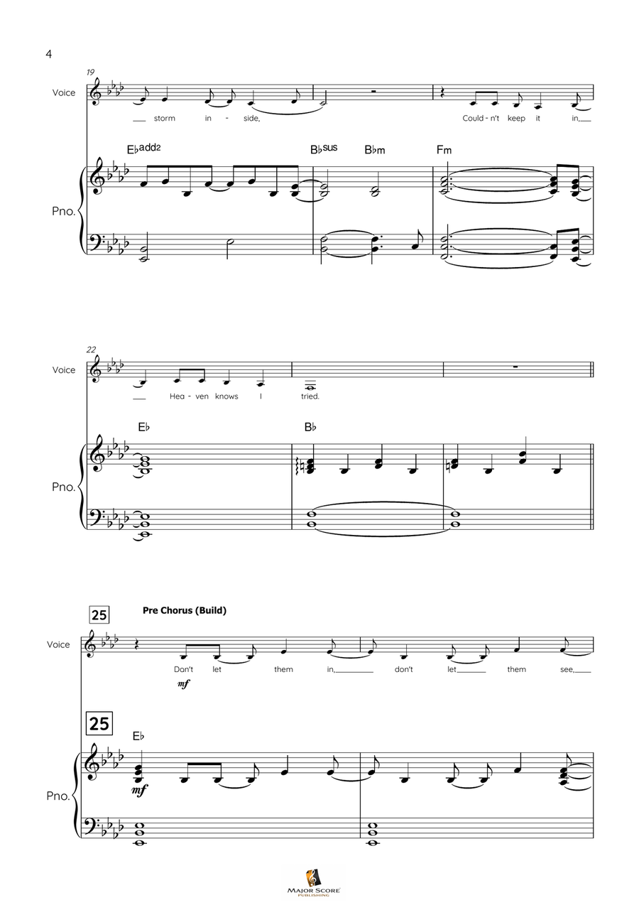 Let It Go Piano, Vocal scores gallery preview page 4