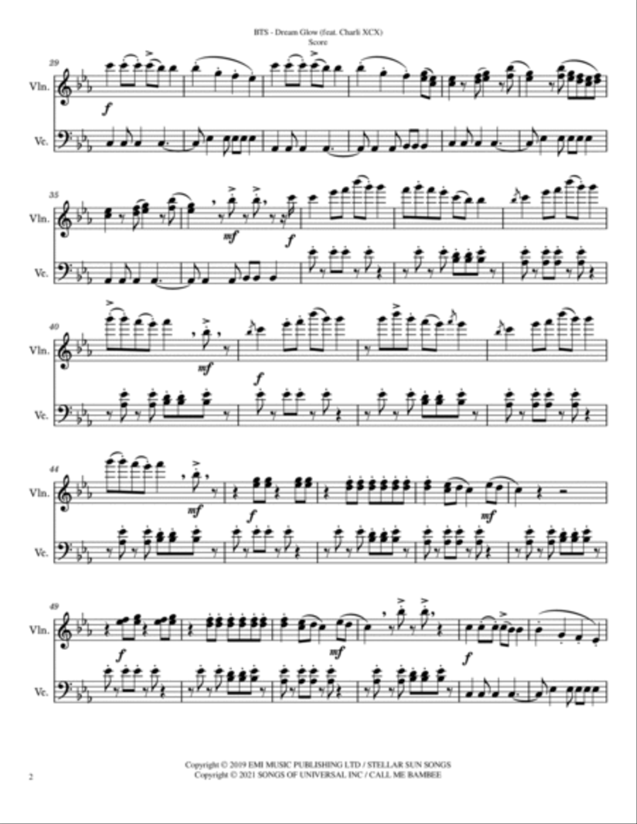 Dream Glow String Duet scores gallery preview page 2