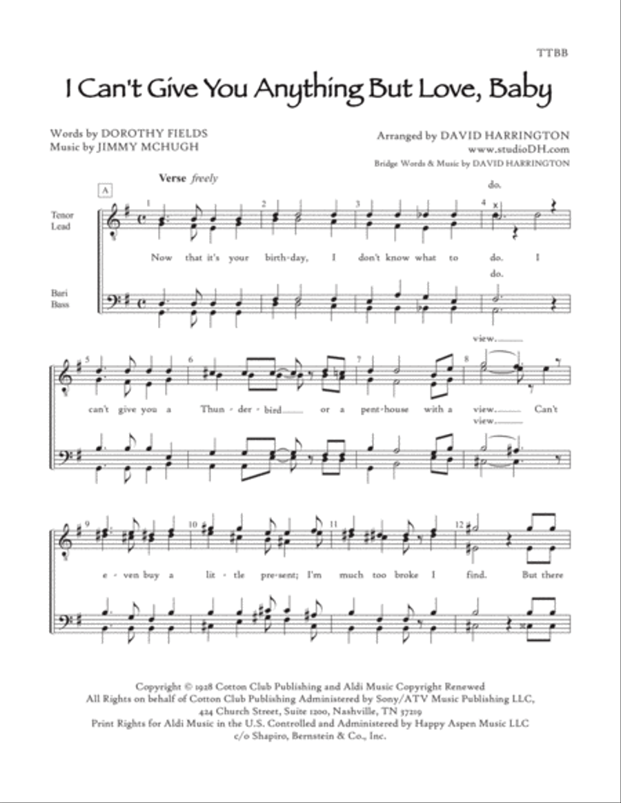 I Can't Give You Anything But Love TTBB scores gallery preview page 2
