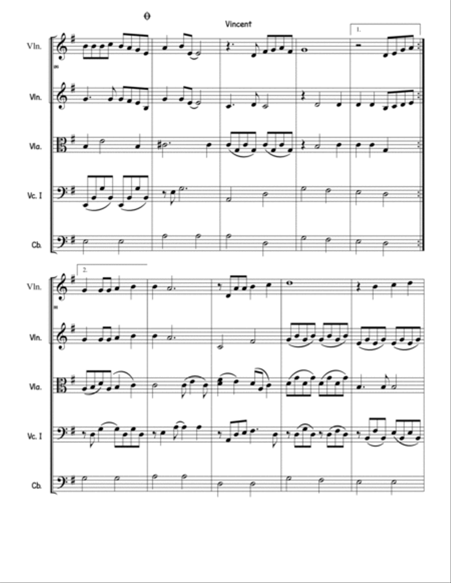Vincent (starry Starry Night) String Orchestra scores gallery preview page 5