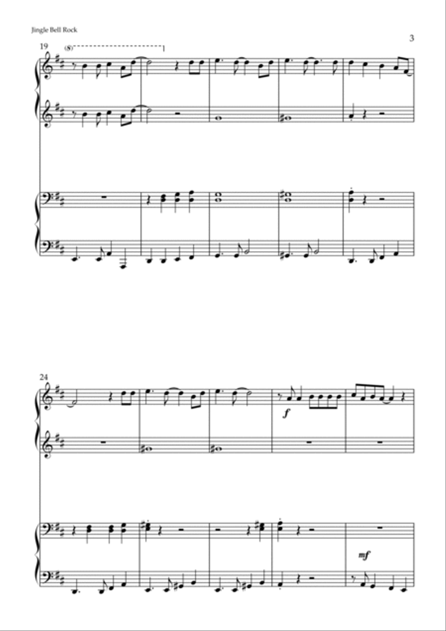Jingle Bell Rock Piano scores gallery preview page 3