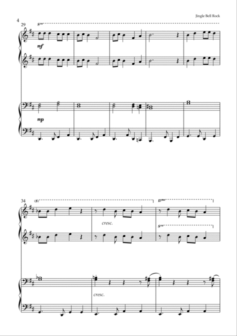 Jingle Bell Rock Piano scores gallery preview page 4
