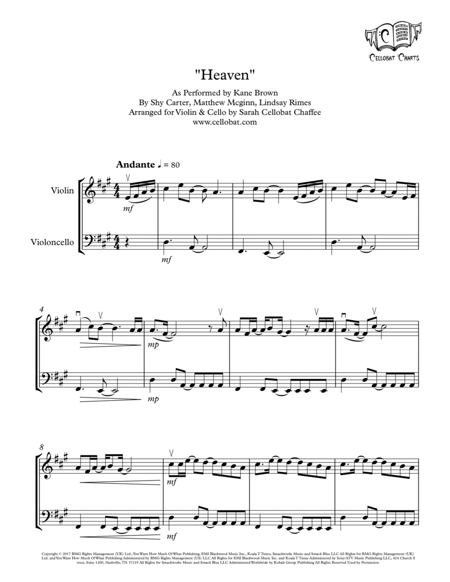 Heaven String Duet scores gallery preview page 1