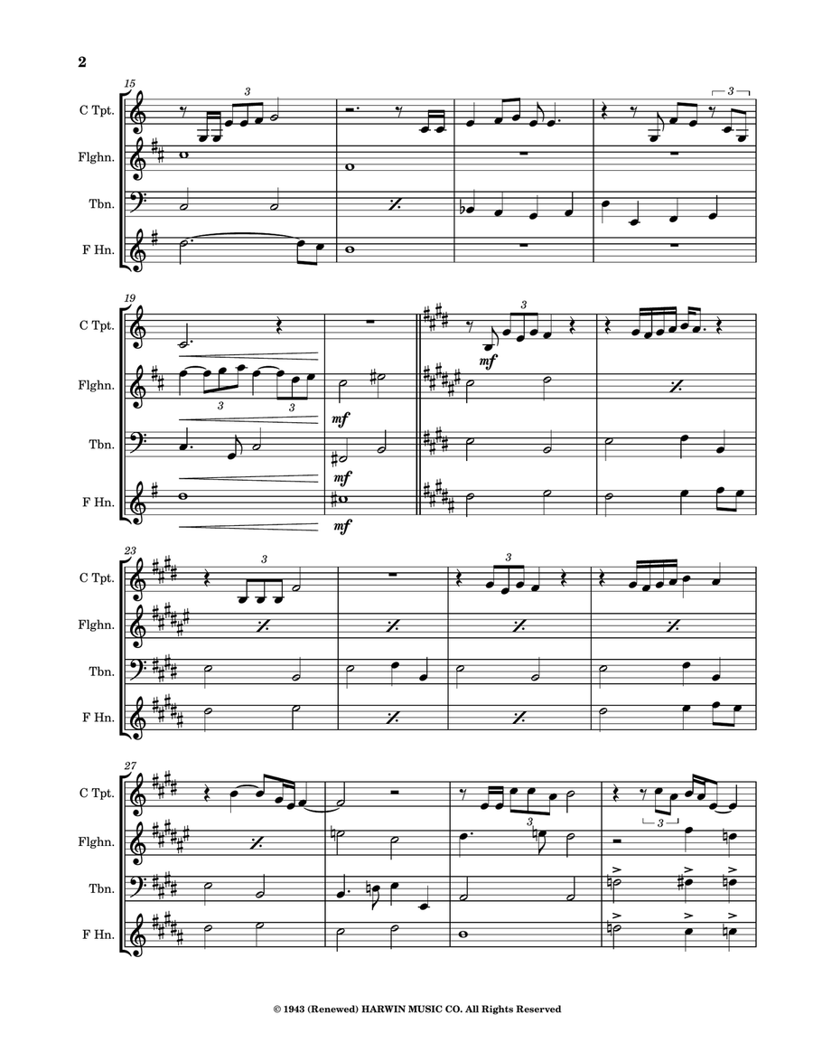 One For My Baby (and One More For The Road) Brass Ensemble scores gallery preview page 2