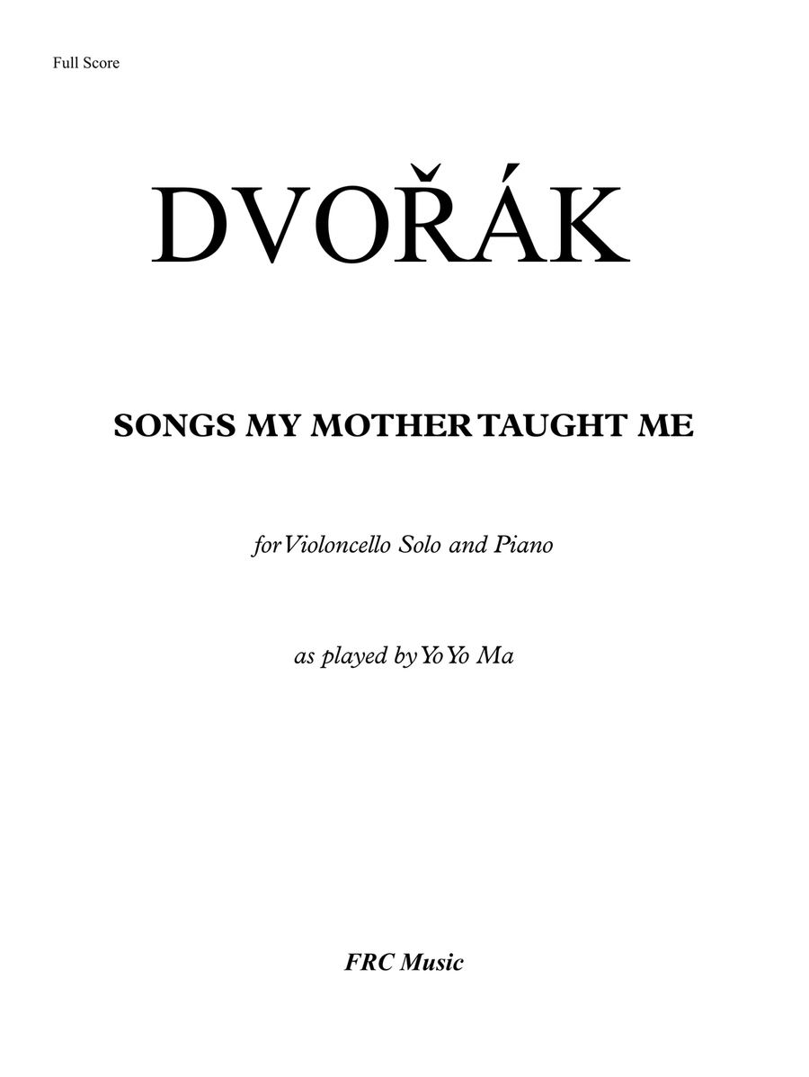 Songs my mother taught me (for Cello and Piano) Piano scores gallery preview page 2